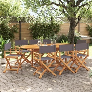 vidaXL, vidaXL Klappbare Gartenstühle 8 Stk. Dunkelgrau Stoff