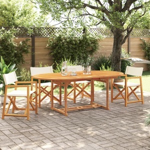 vidaXL, vidaXL Klappbare Gartenstühle 4 Stk. Cremeweiß Stoff