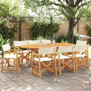 vidaXL, vidaXL Klappbare Gartenstühle 8 Stk. Cremeweiß Stoff
