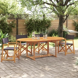 vidaXL, vidaXL Klappbare Gartenstühle 4 Stk. Dunkelgrau Stoff