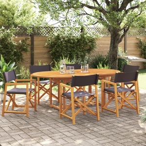 vidaXL, vidaXL Klappbare Gartenstühle 6 Stk. Dunkelgrau Stoff