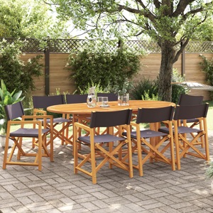 vidaXL, vidaXL Klappbare Gartenstühle 8 Stk. Dunkelgrau Stoff