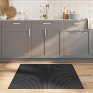 vidaXL, vidaXL Teppich Rechteckig Grau 100x100 cm Bambus, vidaXL Teppich Rechteckig Grau 100x100 cm Bambus