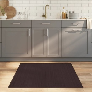vidaXL, vidaXL Teppich Quadratisch Dunkelbraun 100x100 cm Bambus, vidaXL Teppich Quadratisch Dunkelbraun 100x100 cm Bambus