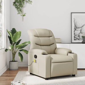 vidaXL, vidaXL Massagesessel Creme Kunstleder, 