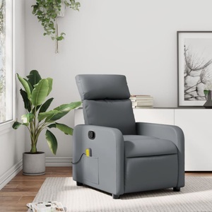 vidaXL, vidaXL Massagesessel Grau Kunstleder, vidaXL Massagesessel Grau Kunstleder