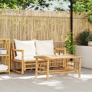 vidaXL, vidaXL 2-tlg. Garten-Sofagarnitur mit Kissen Bambus, vidaXL 2-tlg. Garten-Sofagarnitur mit Kissen Bambus