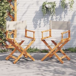 vidaXL, vidaXL Klappbare Gartenstühle 2 Stk. Cremeweiß Stoff, vidaXL Klappbare Gartenstühle 2 Stk. Cremeweiß Stoff