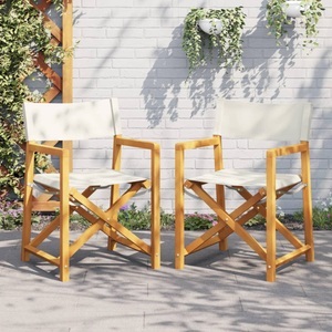 vidaXL, vidaXL Klappbare Gartenstühle 2 Stk. Cremeweiß Stoff