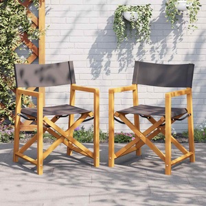 vidaXL Klappbare Gartenstühle 2 Stk. Dunkelgrau Stoff