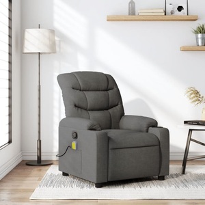 vidaXL, vidaXL Massagesessel Dunkelgrau Stoff, vidaXL Massagesessel Dunkelgrau Stoff