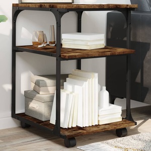 vidaXL, vidaXL Druckerständer 3 Ablagen Räuchereiche 43x48x64 cm Holzwerkstoff, vidaXL Druckerständer 3 Ablagen Räuchereiche 43x48x64 cm Holzwerkstoff