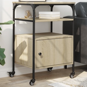 vidaXL, vidaXL Druckerständer 3 Ablagen Sonoma-Eiche 50x40x76 cm, vidaXL Druckerständer 3 Ablagen Sonoma-Eiche 50x40x76 cm