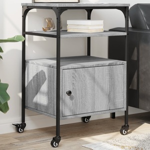 vidaXL, vidaXL Druckerständer 3 Ablagen Grau Sonoma 50x40x76 cm Holzwerkstoff, vidaXL Druckerständer 3 Ablagen Grau Sonoma 50x40x76 cm Holzwerkstoff
