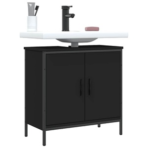 vidaXL, vidaXL Waschbeckenunterschrank Schwarz 60x30x60 cm Holzwerkstoff