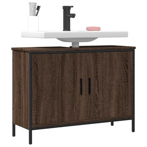 vidaXL, vidaXL Waschbeckenunterschrank Braun Eiche 80x30x60 cm Holzwerkstoff