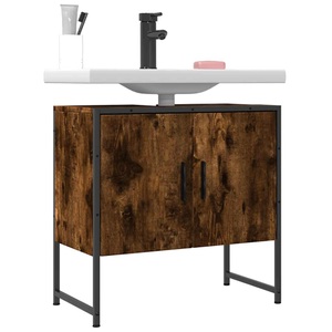 vidaXL, vidaXL Waschbeckenunterschrank Räuchereiche 60x33x60 cm Holzwerkstoff, vidaXL Waschbeckenunterschrank Räuchereiche 60x33x60 cm Holzwerkstoff