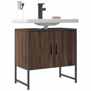 vidaXL, vidaXL Waschbeckenunterschrank Braun Eichen-Optik 60x33x60 cm