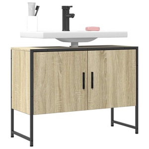 vidaXL, vidaXL Waschbeckenunterschrank Sonoma-Eiche 80x33x60 cm Holzwerkstoff