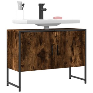 vidaXL, vidaXL Waschbeckenunterschrank Räuchereiche 80x33x60 cm Holzwerkstoff