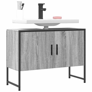 vidaXL, vidaXL Waschbeckenunterschrank Grau Sonoma 80x33x60 cm Holzwerkstoff