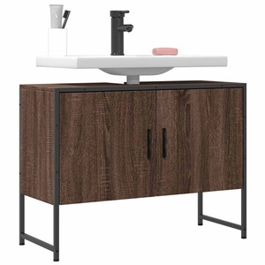 vidaXL, vidaXL Waschbeckenunterschrank Braun Eichen-Optik 80x33x60 cm