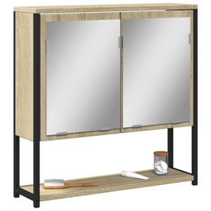 vidaXL, vidaXL Bad-Spiegelschrank Sonoma-Eiche 60x16x60 cm Holzwerkstoff