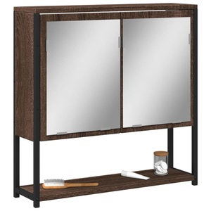 vidaXL, vidaXL Bad-Spiegelschrank Braun Eiche-Optik 60x16x60cm Holzwerkstoff
