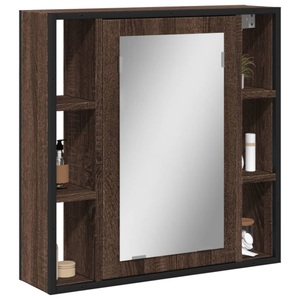 vidaXL, vidaXL Bad-Spiegelschrank Braun Eiche-Optik 60x16x60cm Holzwerkstoff
