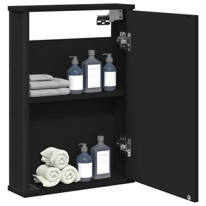 vidaXL, vidaXL Bad-Spiegelschrank Schwarz 42x12x60 cm Holzwerkstoff