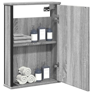 vidaXL, vidaXL Bad-Spiegelschrank Grau Sonoma 42x12x60 cm Holzwerkstoff