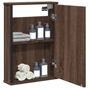 vidaXL, vidaXL Bad-Spiegelschrank Braun Eiche-Optik 42x12x60cm Holzwerkstoff