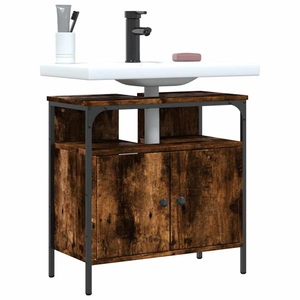 vidaXL, vidaXL Waschbeckenunterschrank Räuchereiche 60x30x60 cm Holzwerkstoff