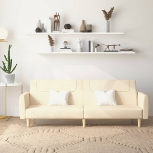 vidaXL, vidaXL Schlafsofa 2-Sitzer Creme Stoff