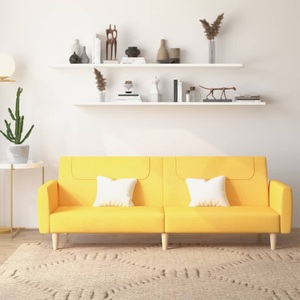 vidaXL, vidaXL Schlafsofa 2-Sitzer Gelb Stoff