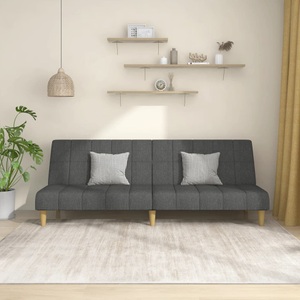vidaXL, vidaXL Schlafsofa 2-Sitzer Dunkelgrau Stoff