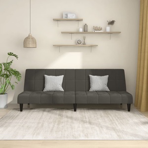 vidaXL, vidaXL Schlafsofa 2-Sitzer Dunkelgrau Samt, vidaXL Schlafsofa 2-Sitzer Dunkelgrau Samt