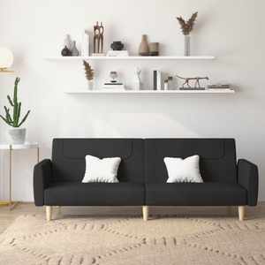 vidaXL, vidaXL Schlafsofa 2-Sitzer Schwarz Stoff