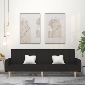 vidaXL, vidaXL Schlafsofa 2-Sitzer Schwarz Stoff