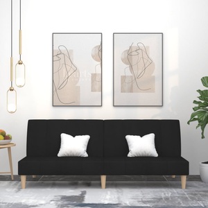vidaXL, vidaXL Schlafsofa 2-Sitzer Schwarz Stoff