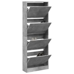 vidaXL, vidaXL Schuhschrank Betongrau 60x21x163,5 cm Holzwerkstoff