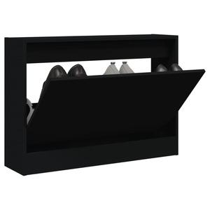 vidaXL, vidaXL Schuhschrank Schwarz 80x21x57 cm Holzwerkstoff