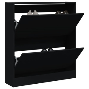 vidaXL, vidaXL Schuhschrank Schwarz 80x21x87,5 cm Holzwerkstoff