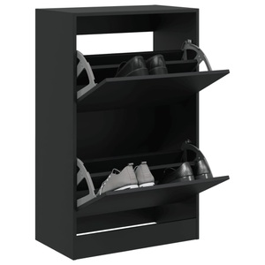vidaXL, vidaXL Schuhschrank Schwarz 60x34x96,5 cm Holzwerkstoff