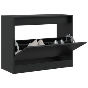 vidaXL, vidaXL Schuhschrank Schwarz 80x34x63 cm Holzwerkstoff