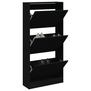 vidaXL, vidaXL Schuhschrank Schwarz 60x21x125,5 cm Holzwerkstoff