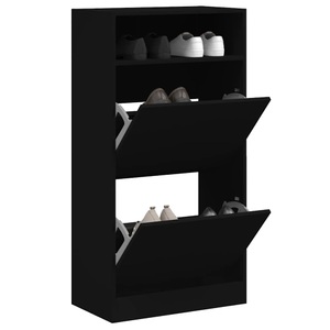 vidaXL, vidaXL Schuhschrank Schwarz 60x34x116 cm Holzwerkstoff