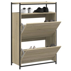 vidaXL, vidaXL Schuhschrank Sonoma-Eiche 75x34x112 cm Holzwerkstoff, vidaXL Schuhschrank Sonoma-Eiche 75x34x112 cm Holzwerkstoff