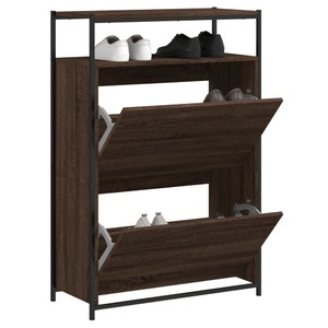 vidaXL, vidaXL Schuhschrank Braun Eichen-Optik 75x34x112 cm Holzwerkstoff, vidaXL Schuhschrank Braun Eichen-Optik 75x34x112 cm Holzwerkstoff