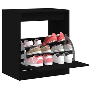 vidaXL, vidaXL Schuhschrank Schwarz 60x42x69 cm Holzwerkstoff